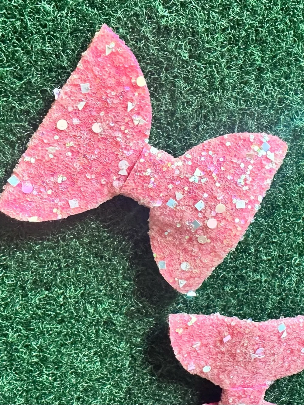 Pink Glitter Bow Hair Clips - Kids Accessories